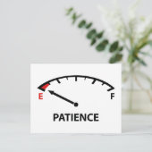 Lauf auf leer : Geduld Postkarte (Stehend Vorderseite)