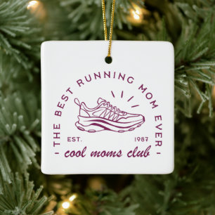 Lauf coolen Mama Club der beste Läufer Vintag Keramikornament