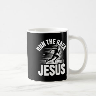 Lauf das Rennen mit Jesus Motivationszitat Kaffeetasse