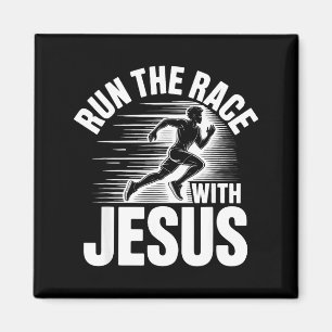 Lauf Das Rennen Mit Jesus Motivationszitat Magnet
