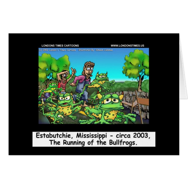 Lauf der Bullfrogs Funny Mississippi Card (Vorderseite (Horizontal))