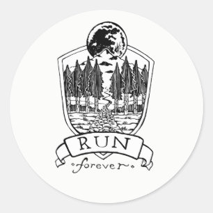 Lauf ewig runder aufkleber