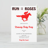 Lauf für die Rose Kentucky Derby Einladung (Stehend Vorderseite)