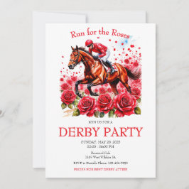 Lauf für die Rose Pferde Derby Party Einladung