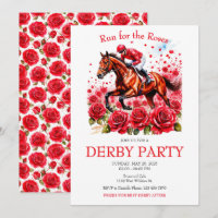 Lauf für die Rose Pferde Derby Party Einladung