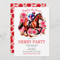 Lauf für die Rose Pferde Derby Party Einladung