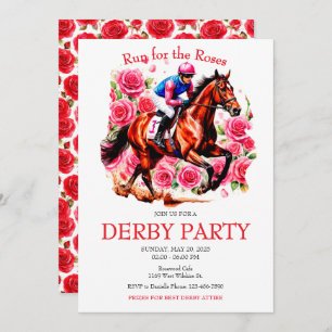 Lauf für die Rose Pferde Derby Party Einladung