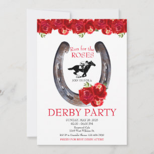 Lauf für Rose Race Horse Derby Party Einladung