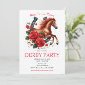Lauf für Rose Race Horse Derby Party Einladung (Stehend Vorderseite)