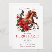 Lauf für Rose Race Horse Derby Party Einladung (Vorne/Hinten)