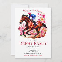 Lauf für Rose Race Horse Derby Party Einladung