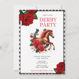 Lauf für Rose Race Horse Derby Party Einladung