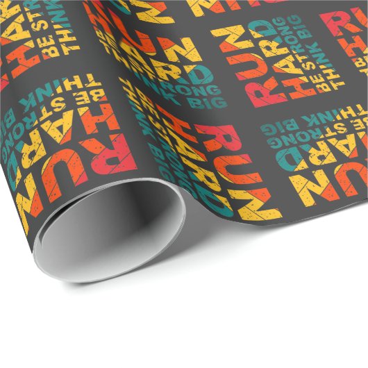 Lauf hart, sei stark, denke groß geschenkpapier (Rolleneckpunkt)