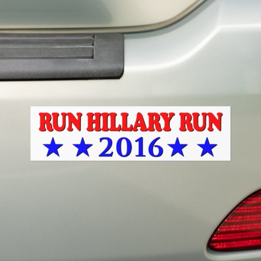 Lauf Hillary - rot u. Blau - kein BG - Autoaufkleber (Auf Auto)