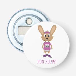 Lauf Hoppy! Der sonnige Läufer in Pink Flaschenöffner