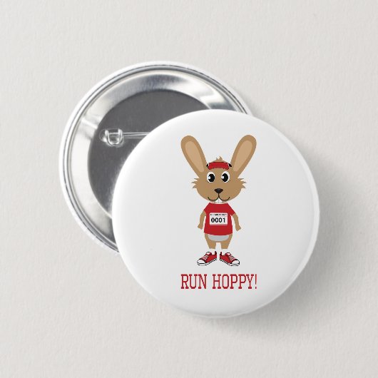 Lauf Hoppy! Kaninchenläufer in Rot Button (Vorne & Hinten)