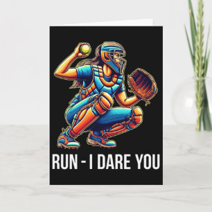 Lauf - Ich fordere dich heraus - Softball Catcher  Karte