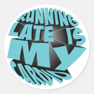 Lauf ist mein Cardio Runder Aufkleber