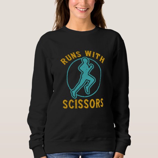 Lauf - Läufen mit Schere Sweatshirt (Vorderseite)
