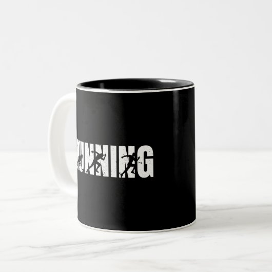 Lauf| Läufer| Marathon Zweifarbige Tasse (Vorderseite Links)