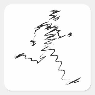 Lauf, Läufer, Triathleten Quadratischer Aufkleber