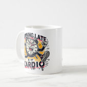 Lauf läuft mein Cardio - Funny Clock Design Kaffeetasse (Vorderseite Links)