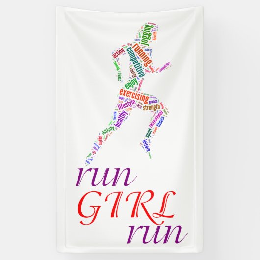 Lauf Mädchen, renne Banner (Vertikal)