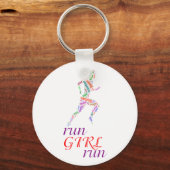 Lauf Mädchen, renne Schlüsselanhänger (Vorderseite)