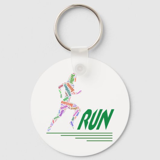 Lauf Mädchen, renne Schlüsselanhänger (Vorderseite)