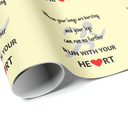 Lauf mit deinem Herzen inspirierender Sport Geschenkpapier (Rolleneckpunkt)