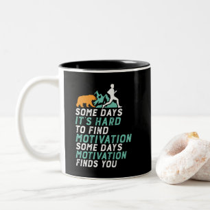 Lauf-Motivation für den Betrieb mit dem Bären Zweifarbige Tasse
