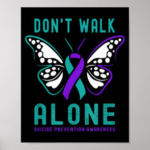 Lauf nicht allein Schmetterling Präventionsunterst Poster