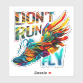 Lauf nicht, Fly | Neon Ausführen von benutzerdefin Aufkleber (Blatt)