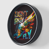 Lauf nicht, Fly | Neon Laufschuhwand Uhr (Winkel)