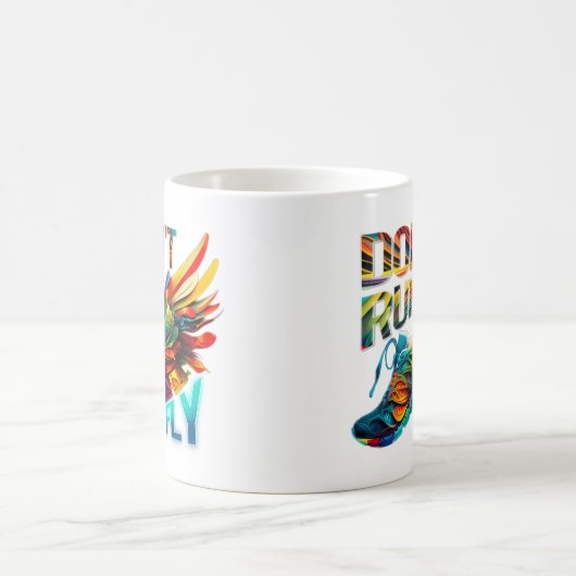 Lauf nicht, Fly | Neon Running Schuh Kaffeetasse (Mittel)