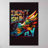Lauf nicht, Fly | Neon Running Schuh Poster (Vorne)