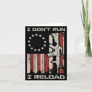 Lauf nicht neu Ladeflagge Lustiger Spruch Patrioti Karte