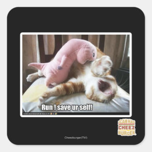 Lauf! Rett dich selbst! Quadratischer Aufkleber