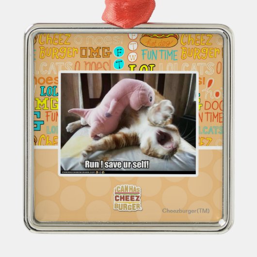 Lauf! Retten Sie ur Selbst! Silbernes Ornament (Vorne)