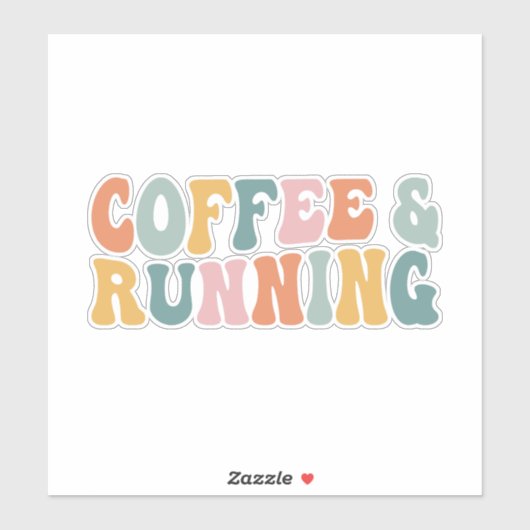 Lauf und Kaffee Aufkleber (Blatt)