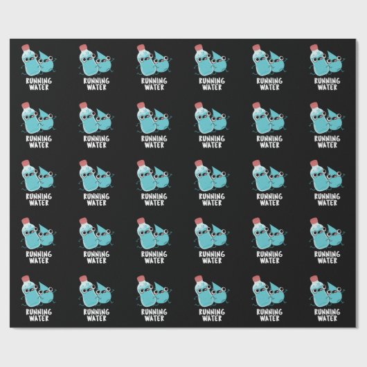 Lauf Wasser Funny Water Pun Dark BG Geschenkpapier (Flach)