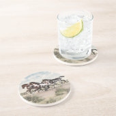 Lauf wie der Wind - Galloping Paint Horses Unterse Sandstein Untersetzer (Seite)