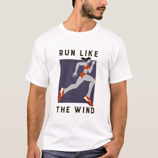 Lauf wie der Wind T-Shirt (Vorderseite)
