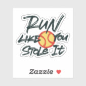 Lauf, wie du es gestohlen hast aufkleber (Blatt)