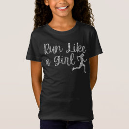 Lauf wie ein Girl-Runner-Glitzer T-Shirt