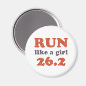 Lauf wie ein Mädchen 26.2 Magnet (Vorderseite/Rückseite)