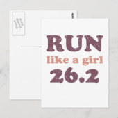 Lauf wie ein Mädchen 26.2 Postkarte (Vorne/Hinten)