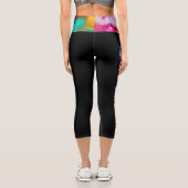 Lauf wie ein Mädchen schwarze Aquarelltaille Capri Leggings (Rückseite)