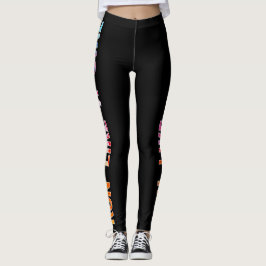 Lauf wie ein Mädchen schwarzer Wasserfarbenregenbo Leggings