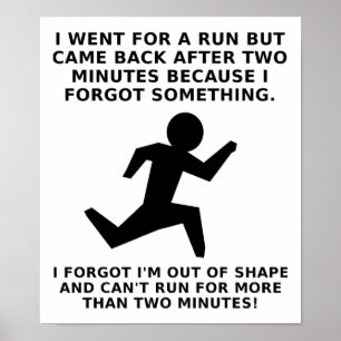 Lauf Zwei Minuten Lustiges Poster
